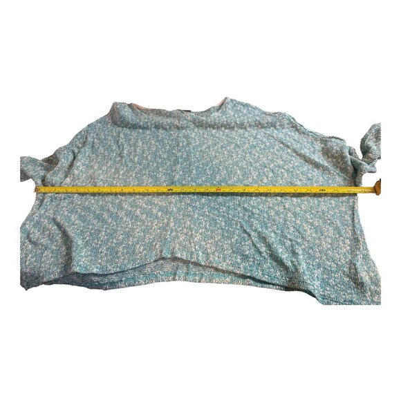 Soprano Womens Cropped Top Knit Large Turquoise White Long Sleeve Cottagecore - Picture 6 of 9